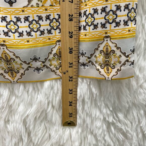 Lulus Yellow Geometric Print Sheath Dress Back Zip XS - Picture 7 of 7